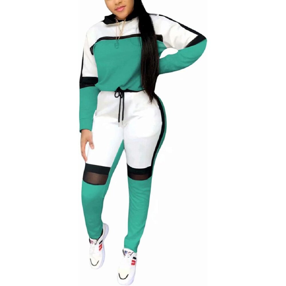 Chic Two-Piece Women's Patchwork Jogger Set Casua… - image 1